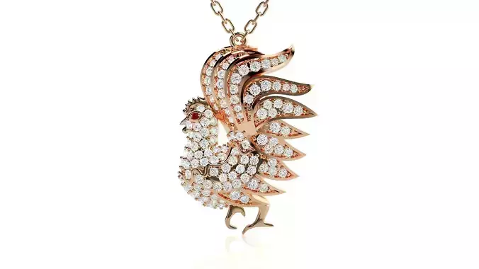 Chicken pendant 3dm stl render details 3D print model
