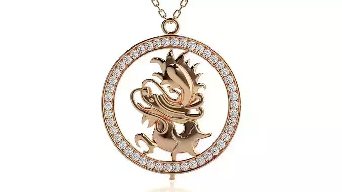 Dragon pendant 3dm stl render details