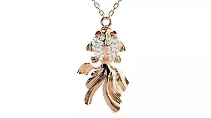Fish pendant 3dm stl render details  3D print model