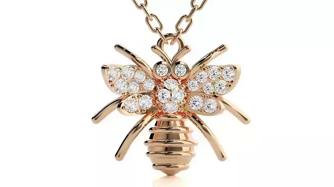 Honey bee pendant 3dm stl render details  3D print model