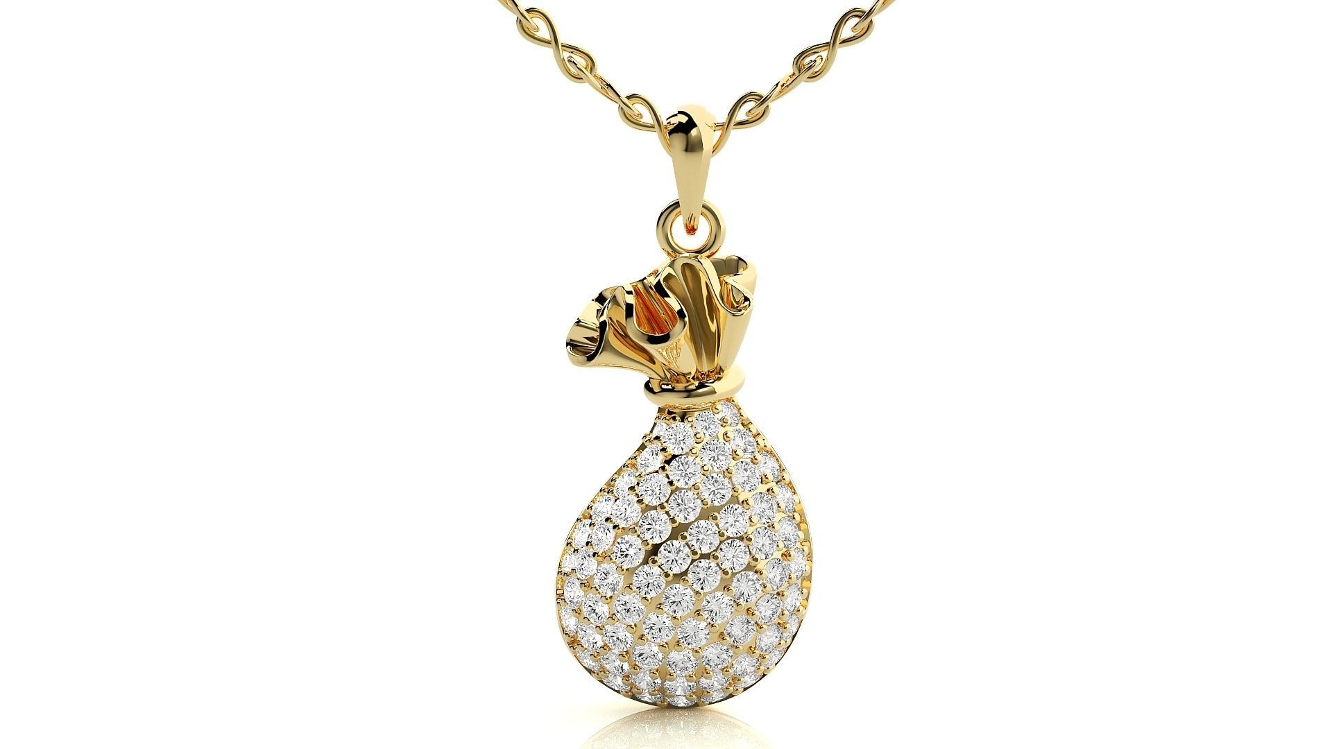 Raw bag pendant 3dm stl render details 3D print model_7