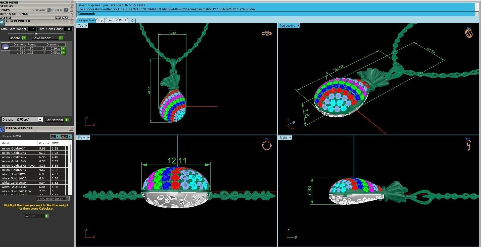 Raw bag pendant 3dm stl render details 3D print model_4