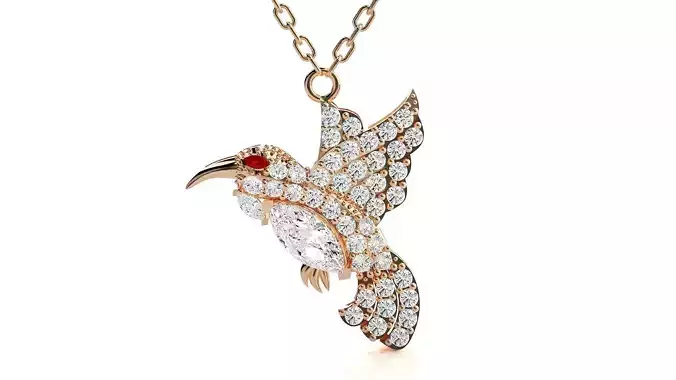 Bird pendant 3dm stl render details  3D print model