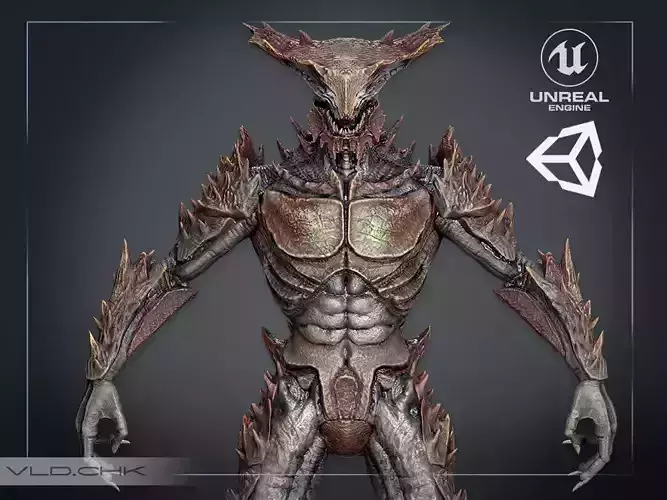 Ocypus - Demon Beetle Low-poly 3D model