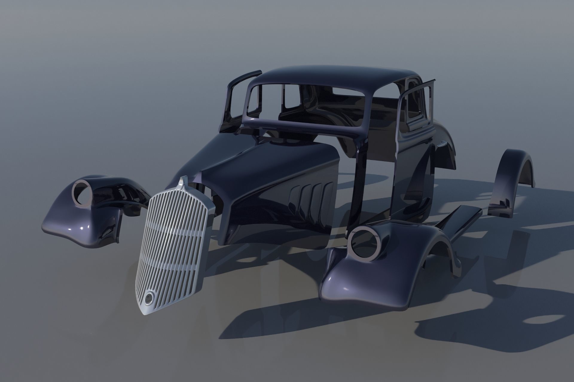Willys Coupe 1933 3D print model_9