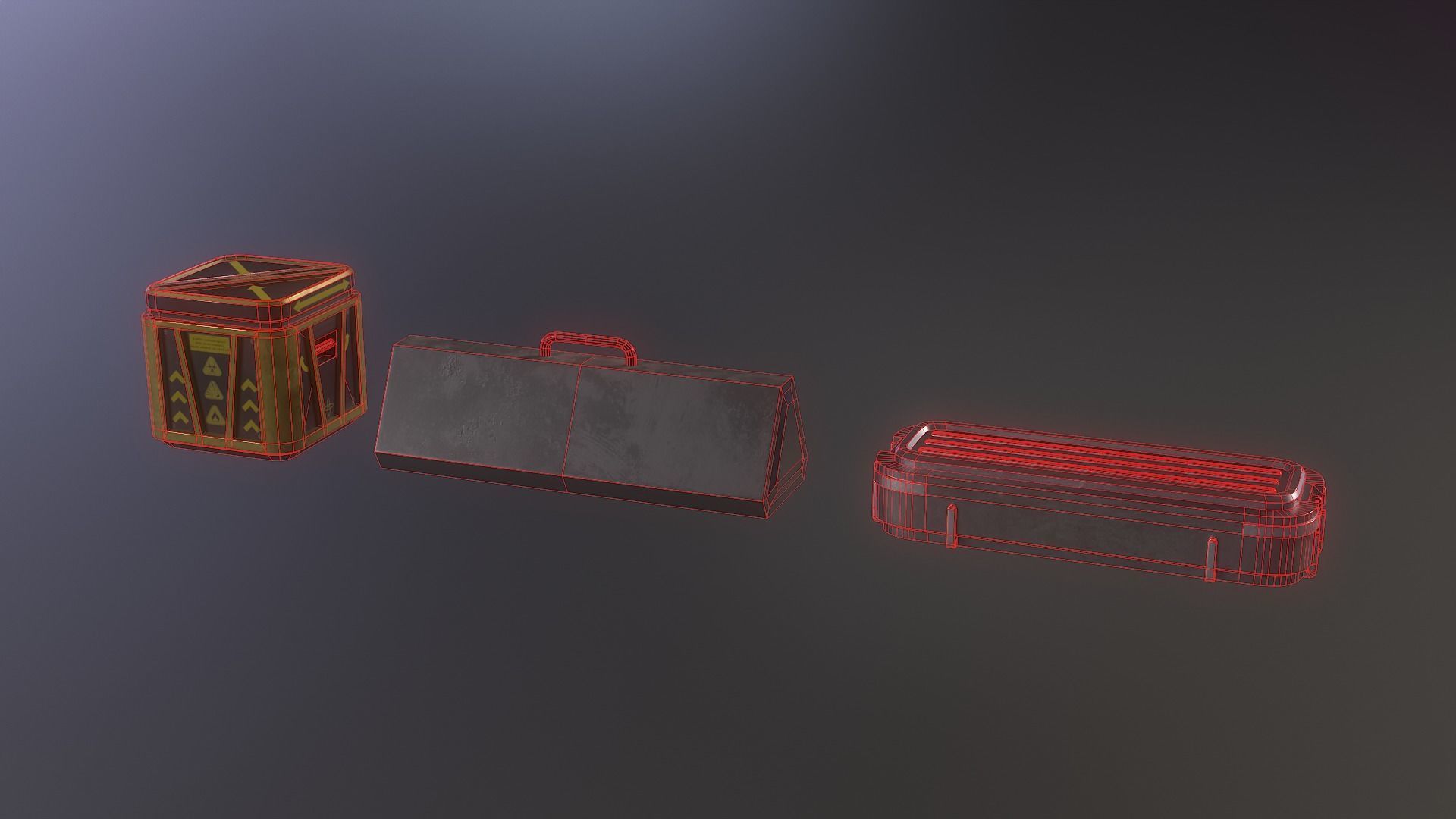 Sci-Fi crates Free low-poly 3D model_4