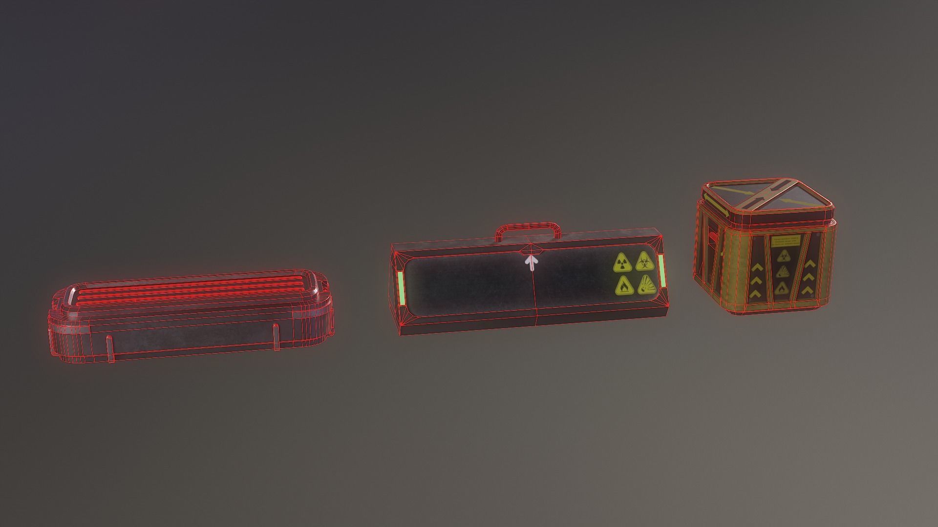 Sci-Fi crates Free low-poly 3D model_3