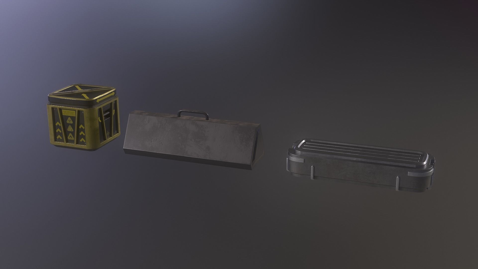 Sci-Fi crates Free low-poly 3D model_2