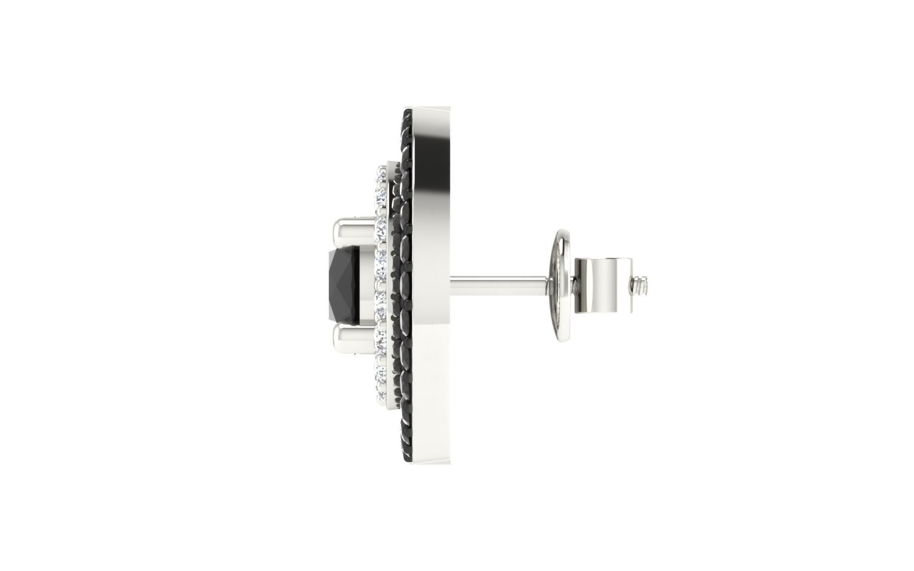 Solitaire Women Stud Earring 3dm STL OBJ FBX Render Details 3D print model_5