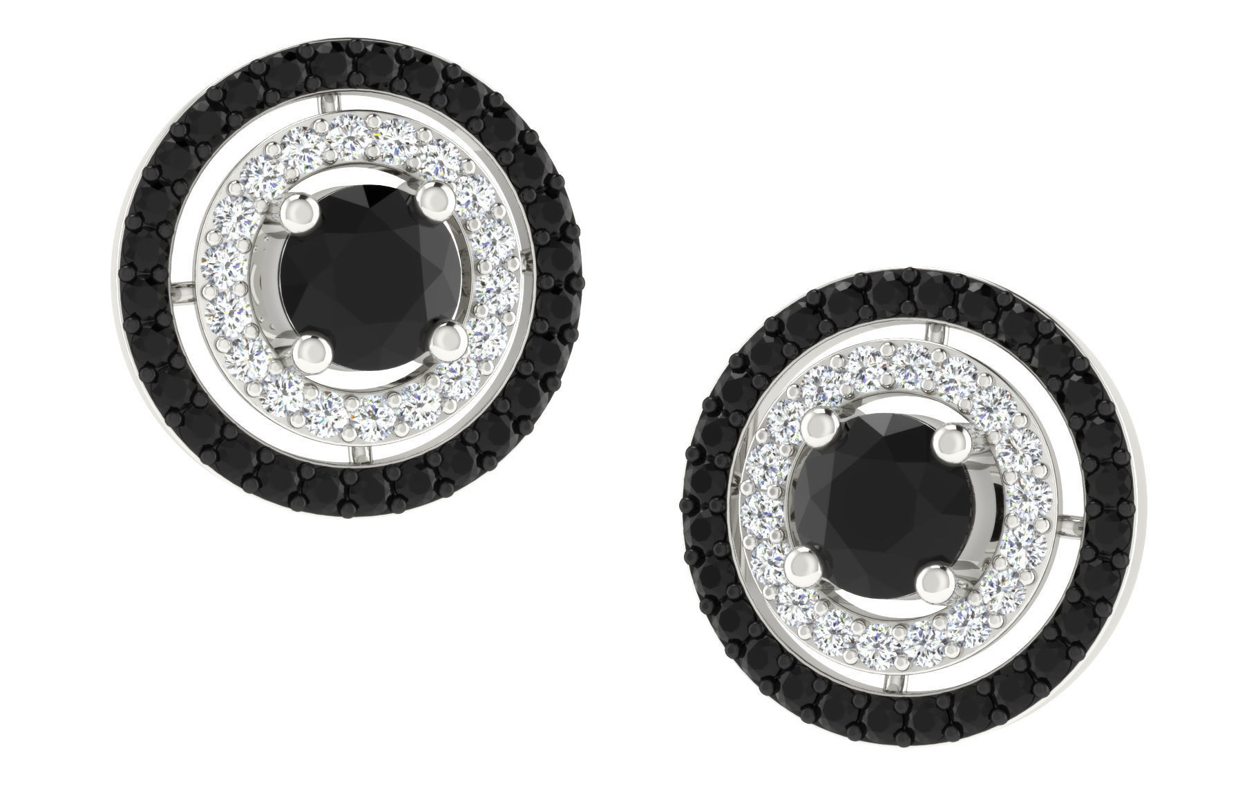 Solitaire Women Stud Earring 3dm STL OBJ FBX Render Details 3D print model_1