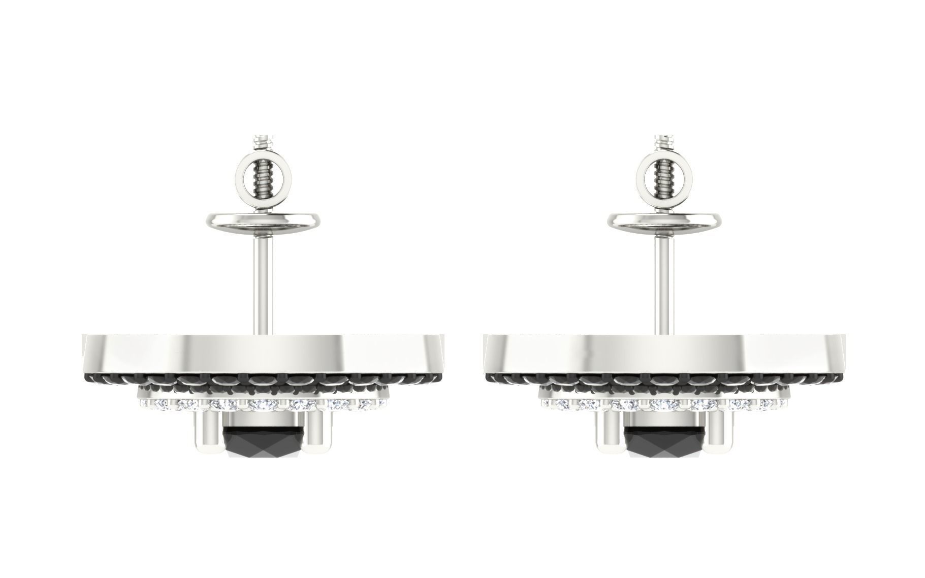 Solitaire Women Stud Earring 3dm STL OBJ FBX Render Details 3D print model_8