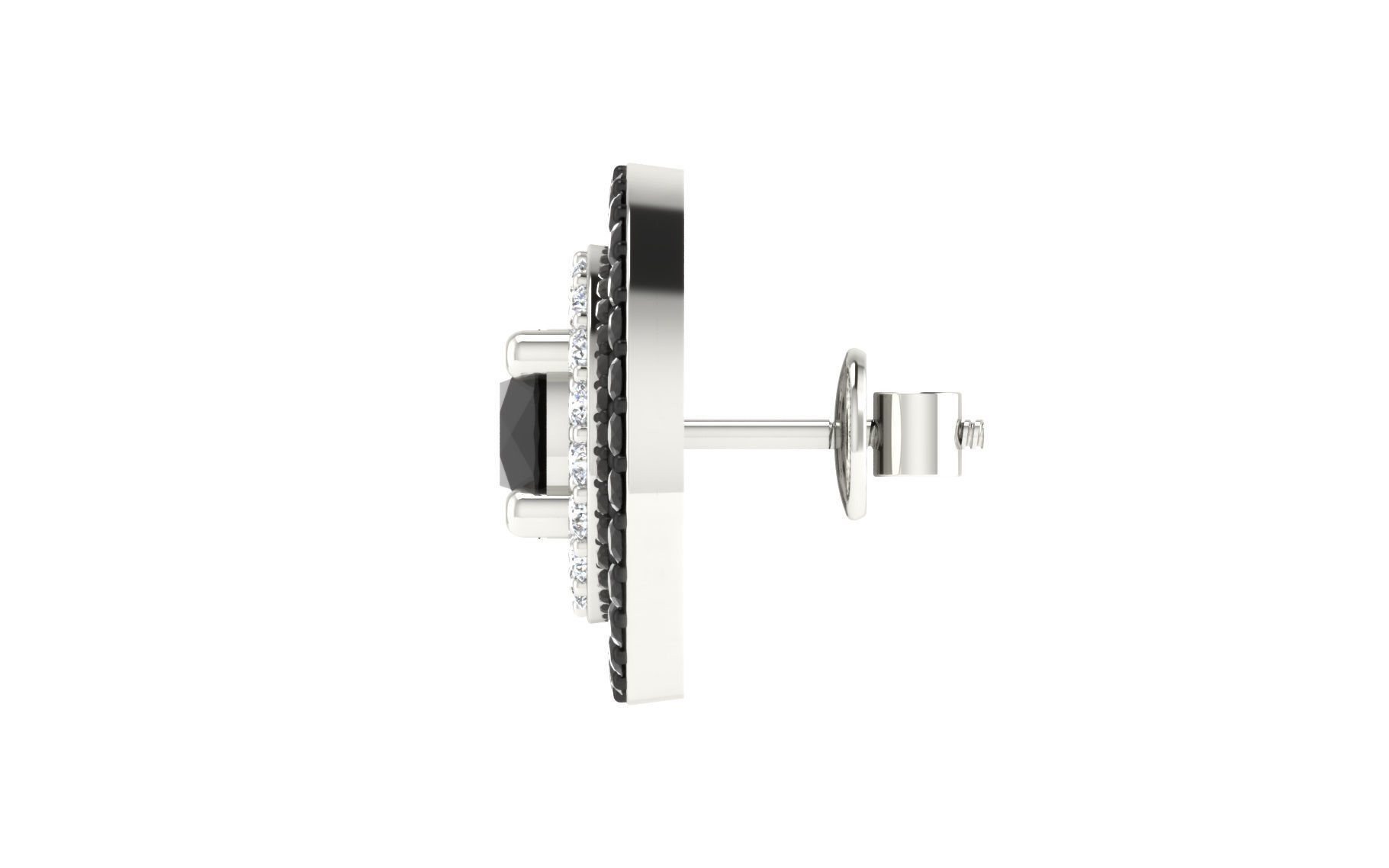 Solitaire Women Stud Earring 3dm STL OBJ FBX Render Details 3D print model_4