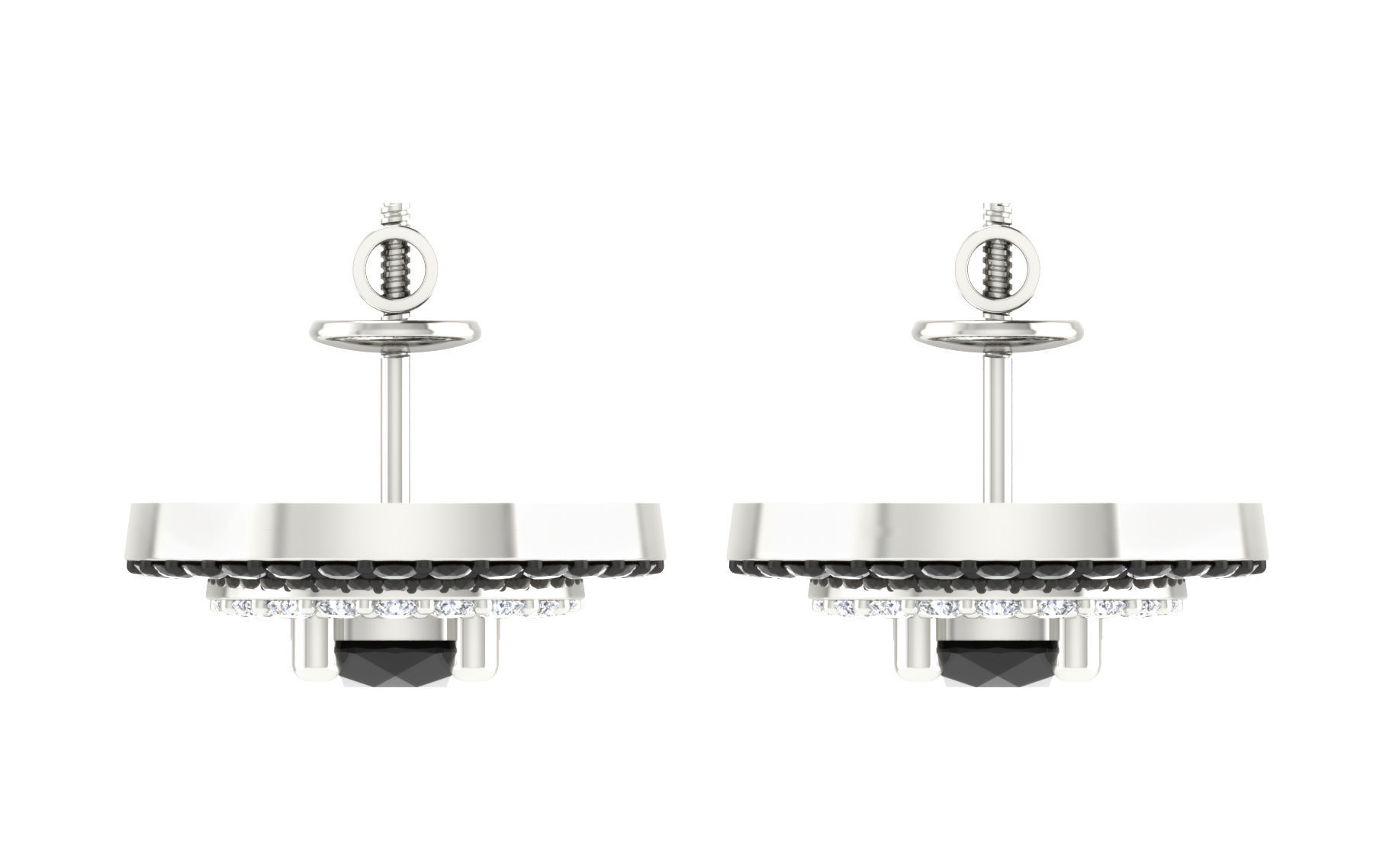 Solitaire Women Stud Earring 3dm STL OBJ FBX Render Details 3D print model_6