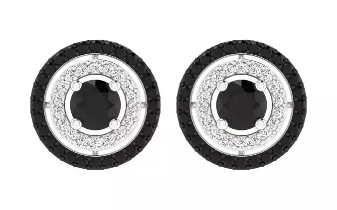 Solitaire Women Stud Earring 3dm STL OBJ FBX Render Details