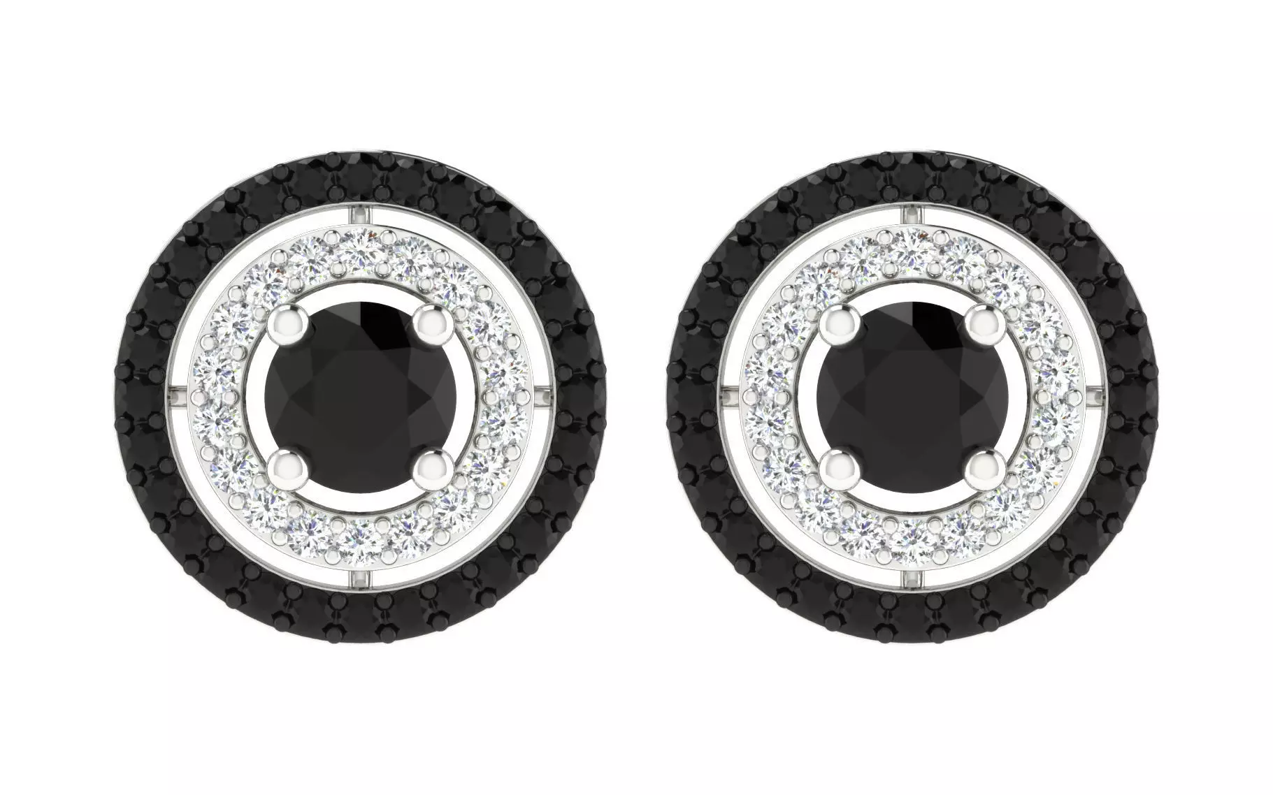 Solitaire Women Stud Earring 3dm STL OBJ FBX Render Details 3D print model_0