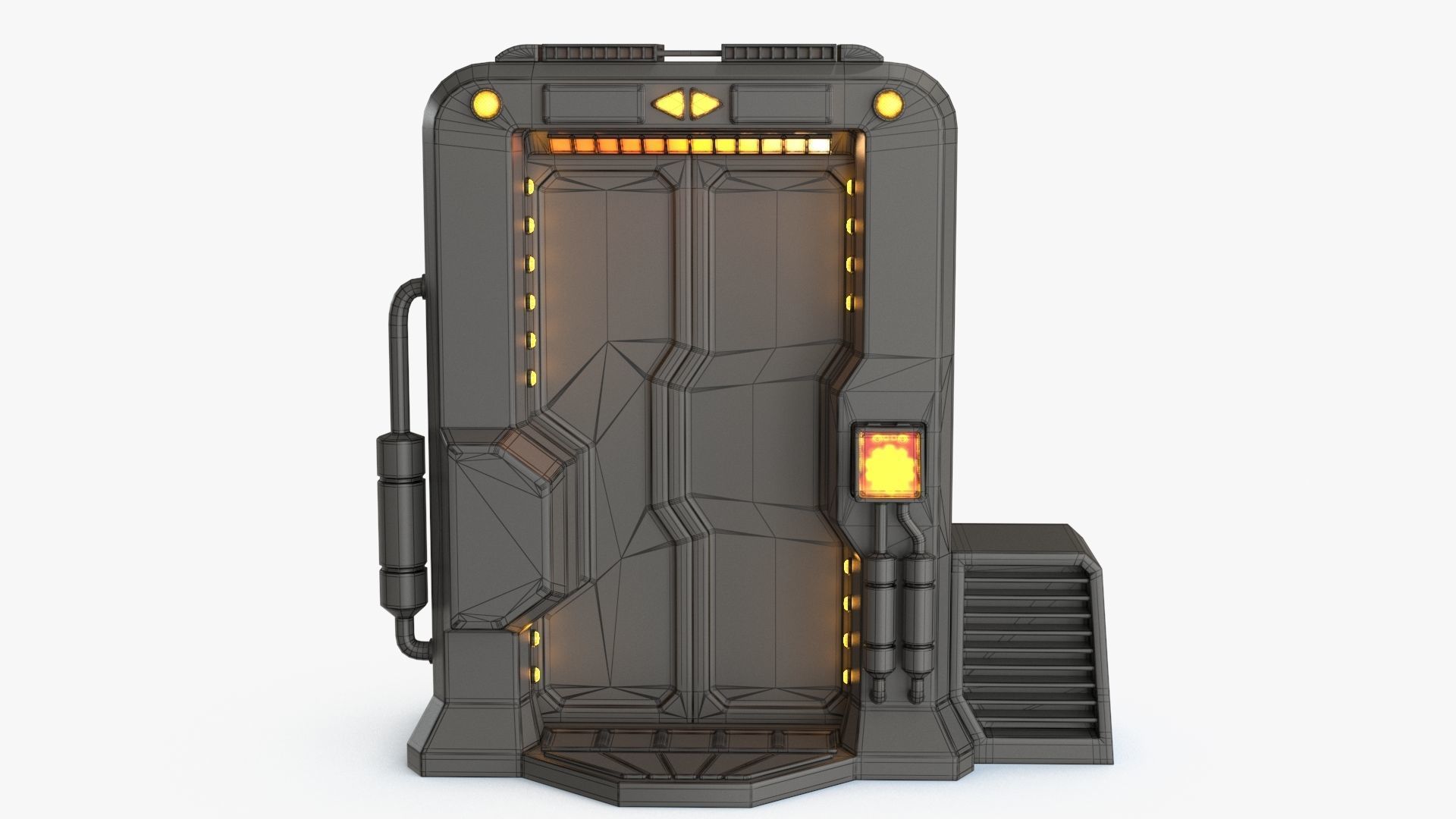 Sci-Fi Door v3 Low-poly 3D model_16