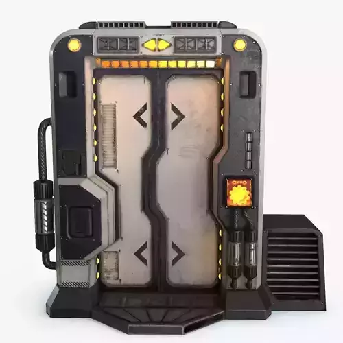 Sci-Fi Door v3 Low-poly 3D model