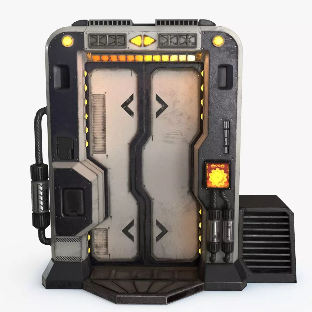 Sci-Fi Door v3 Low-poly 3D model_0