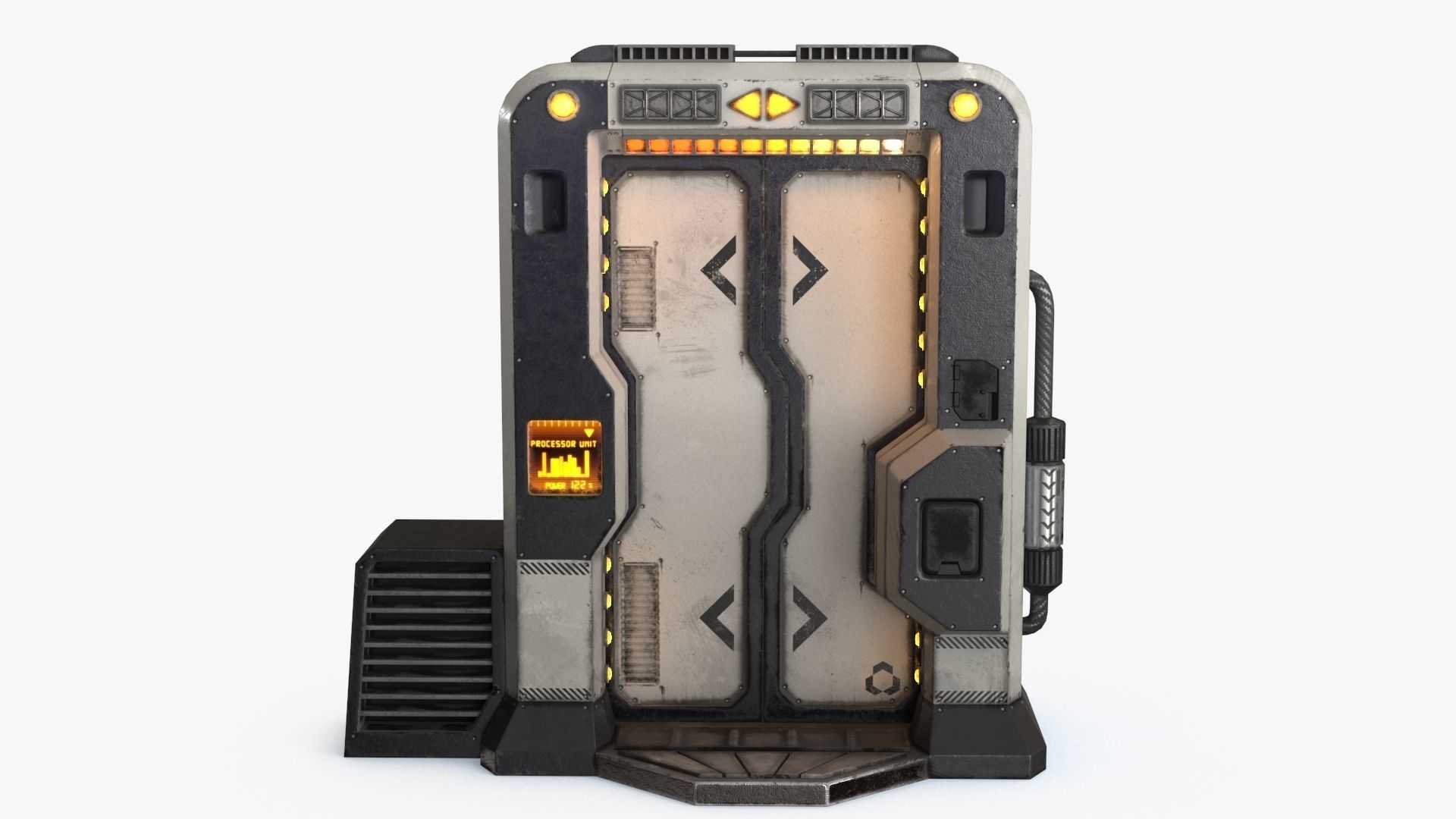 Sci-Fi Door v3 Low-poly 3D model_9