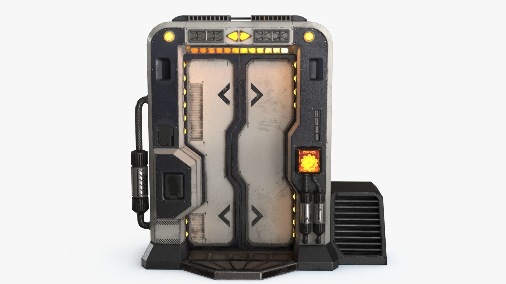 Sci-Fi Door v3 Low-poly 3D model_5