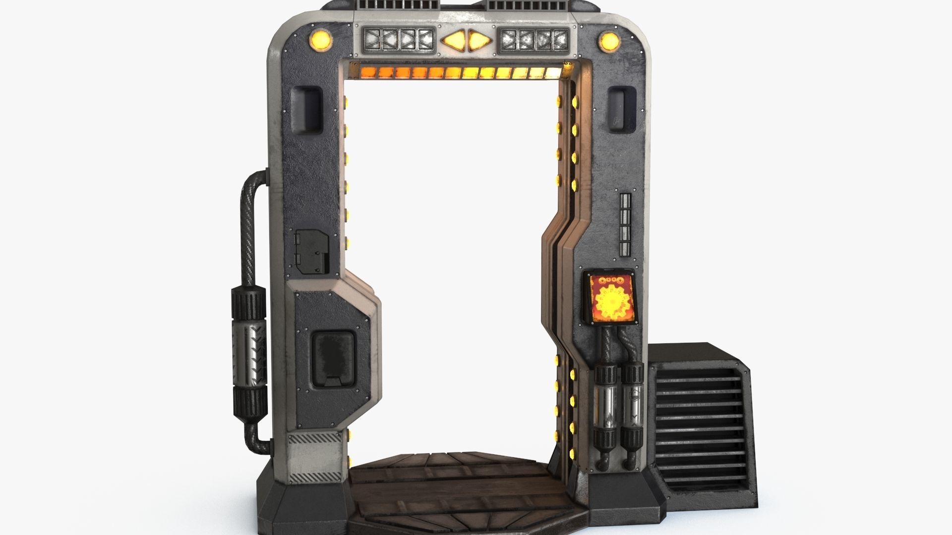 Sci-Fi Door v3 Low-poly 3D model_15