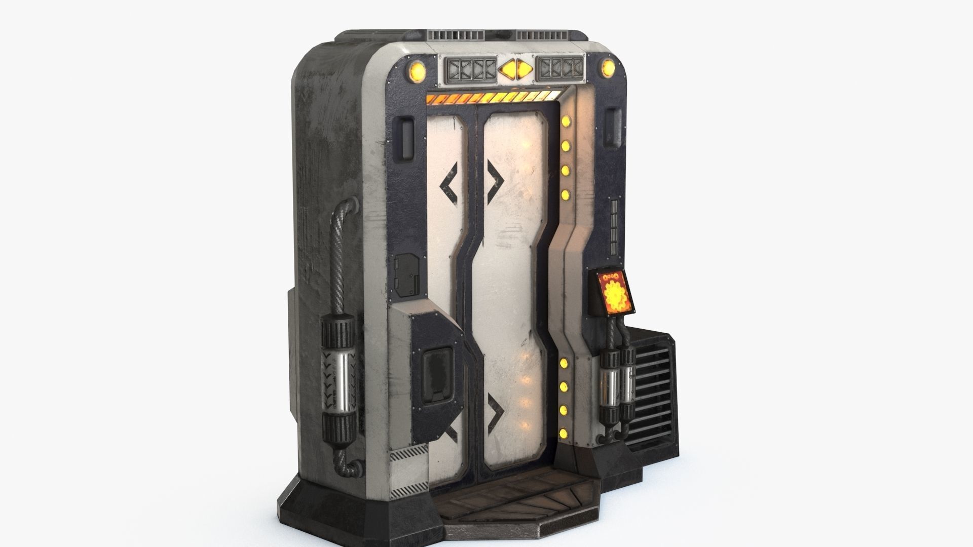 Sci-Fi Door v3 Low-poly 3D model_12