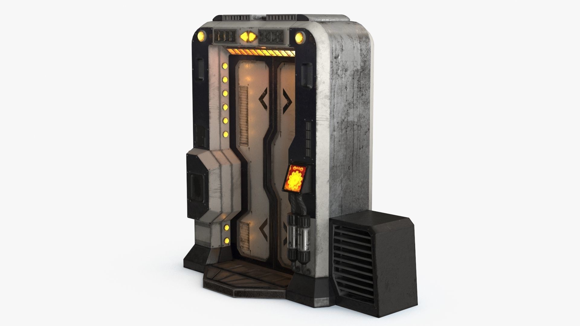 Sci-Fi Door v3 Low-poly 3D model_6