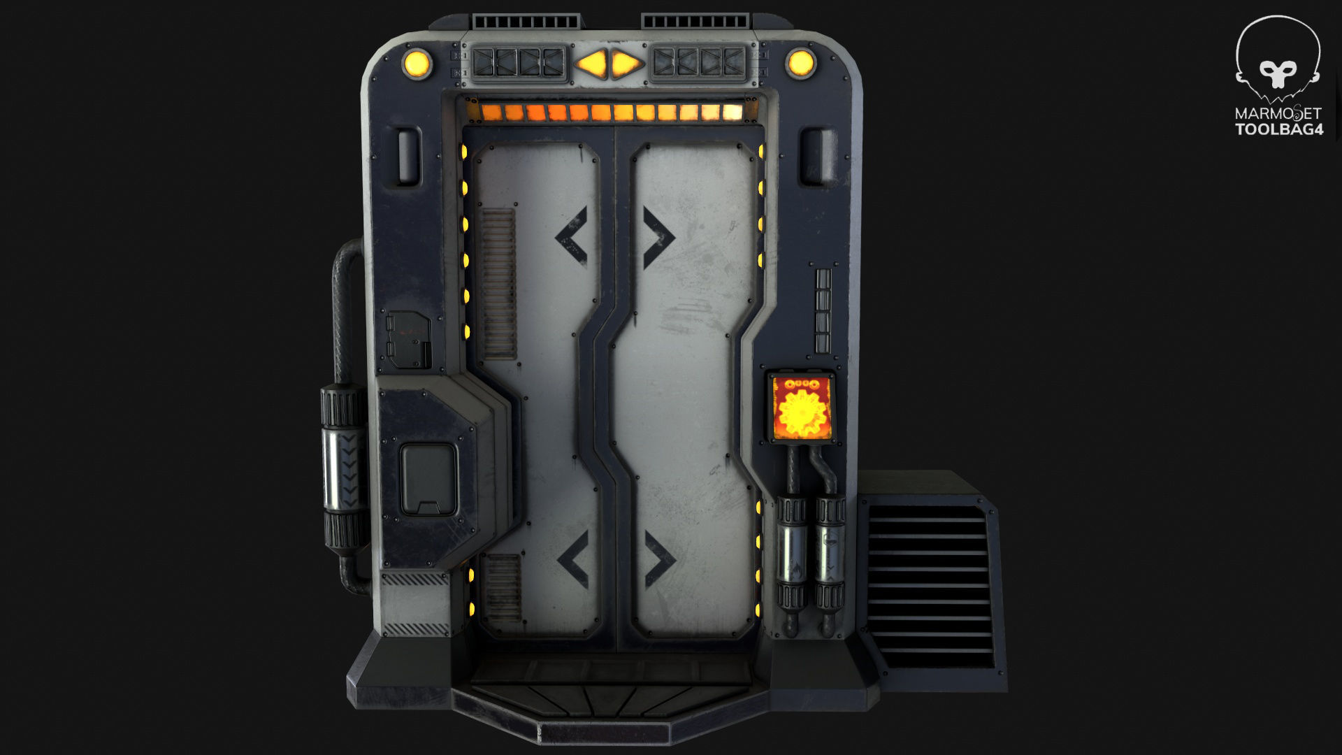 Sci-Fi Door v3 Low-poly 3D model_17
