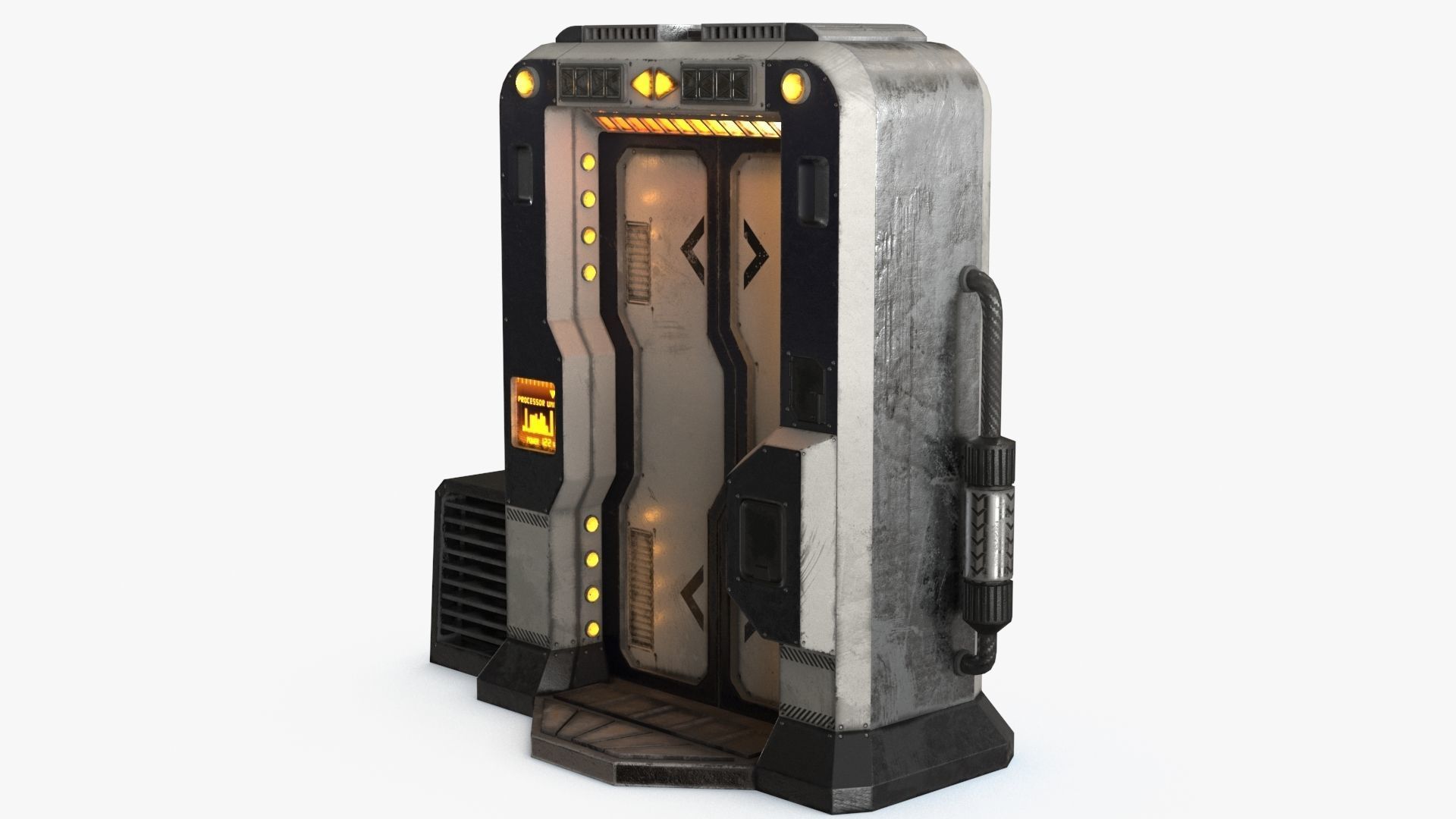 Sci-Fi Door v3 Low-poly 3D model_10