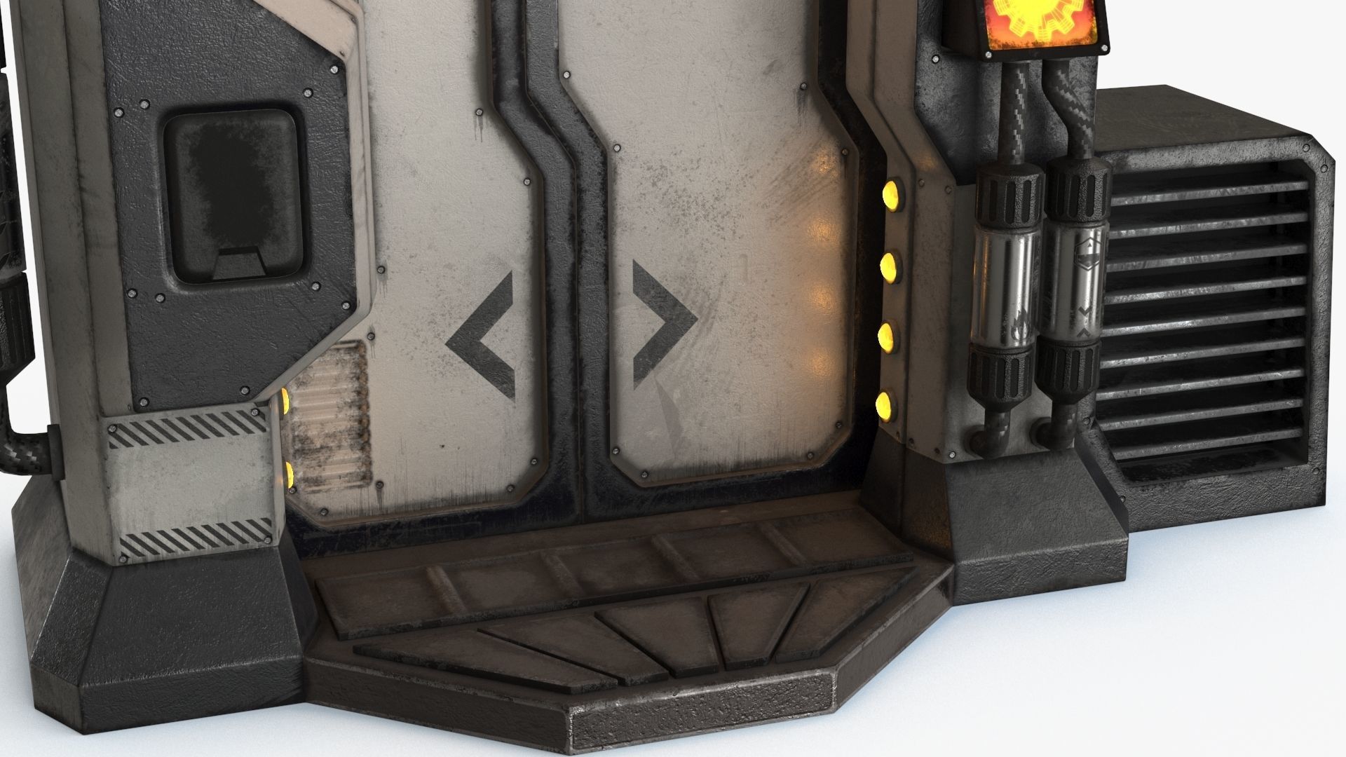 Sci-Fi Door v3 Low-poly 3D model_14