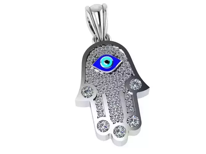 Hamsa Hand Diamond Pendant 1307