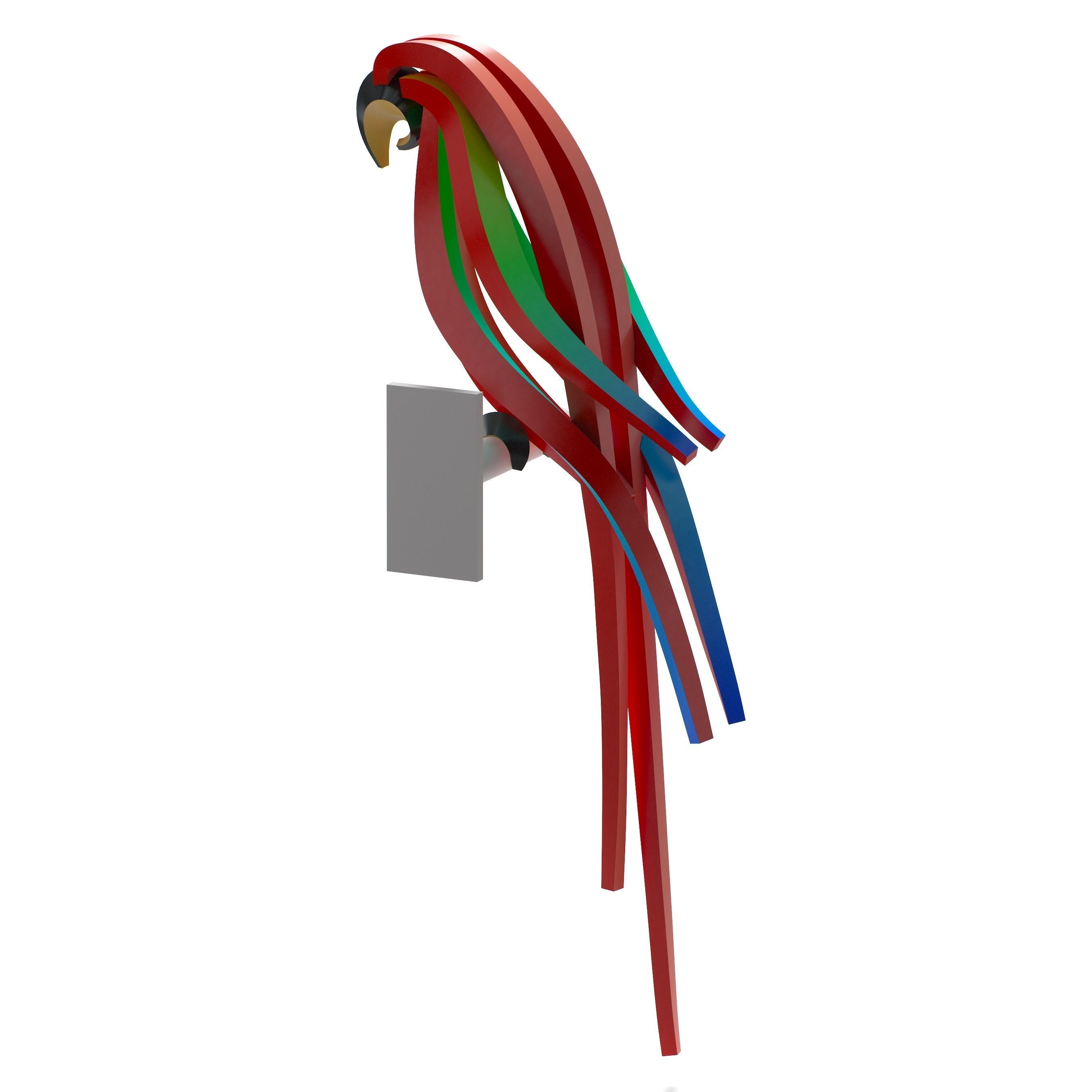 Red Parrot 3D model_8