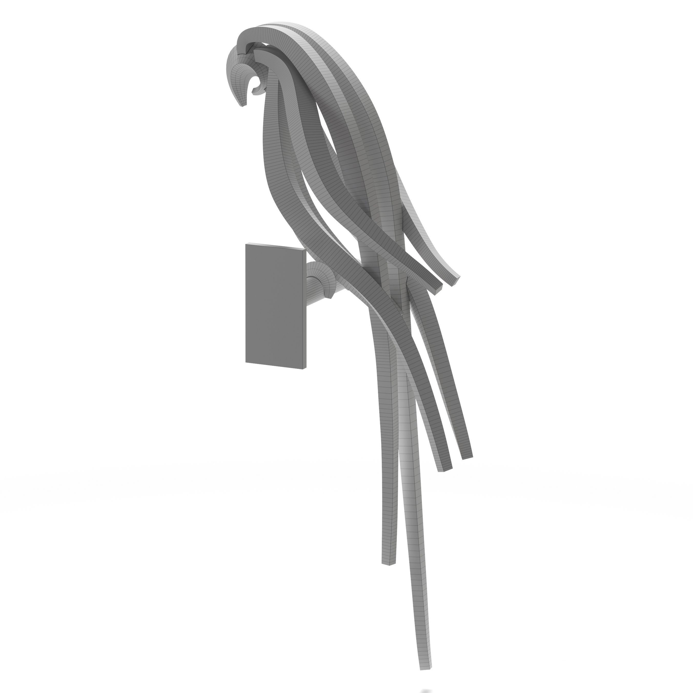 Red Parrot 3D model_9