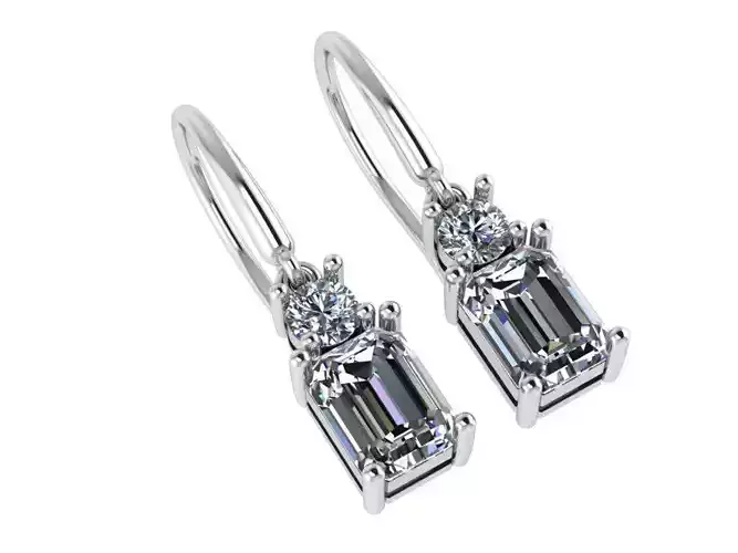 Emerald Diamond Earring 1314