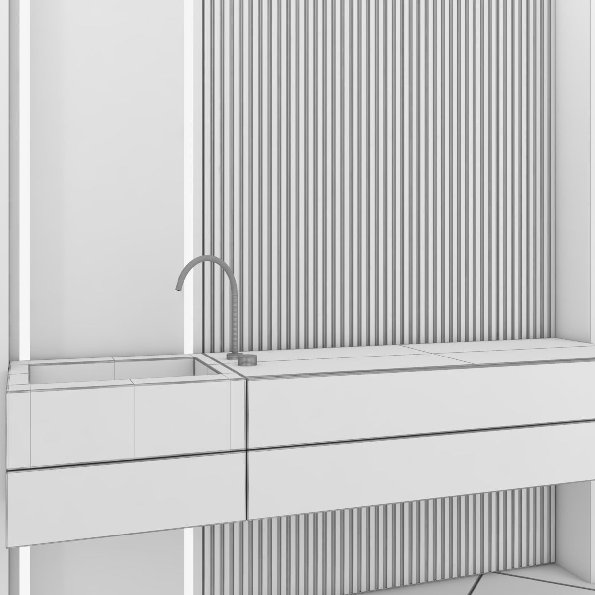 bathroom furniture set 53 3D model_4