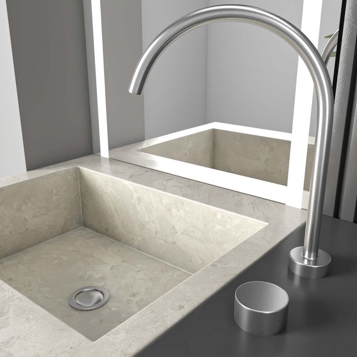 bathroom furniture set 53 3D model_2