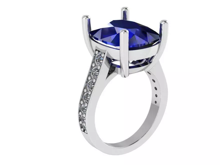 Cushion Sapphire Ring 1320 3D print model