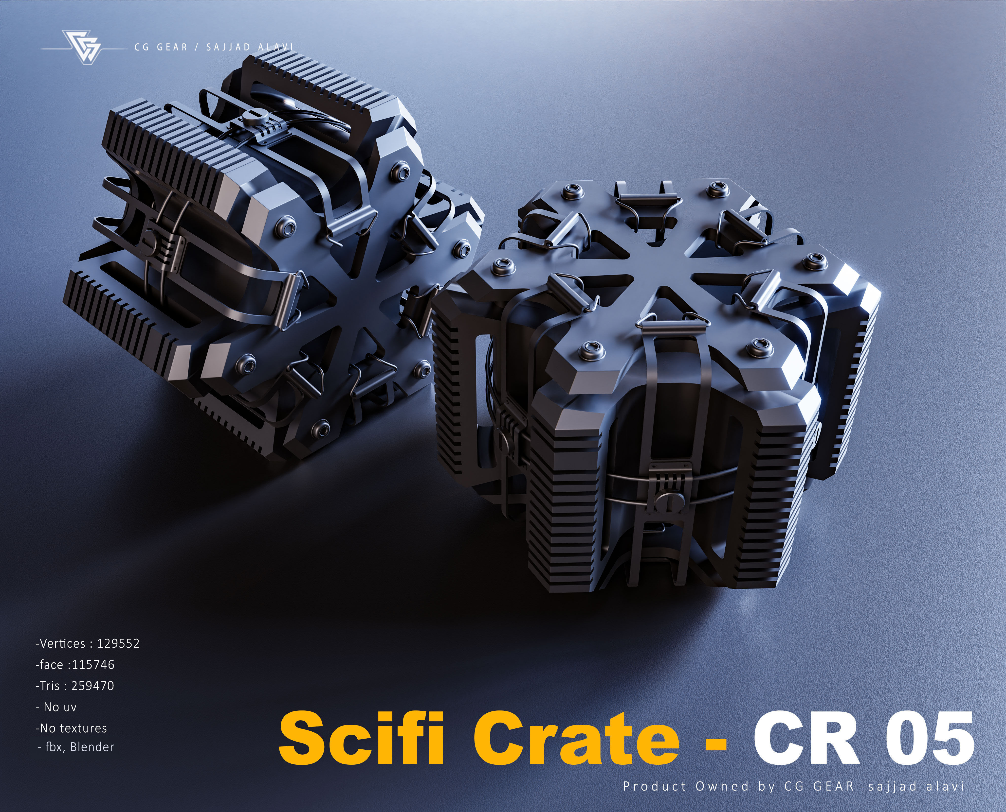 sci fi crate 3D model_5