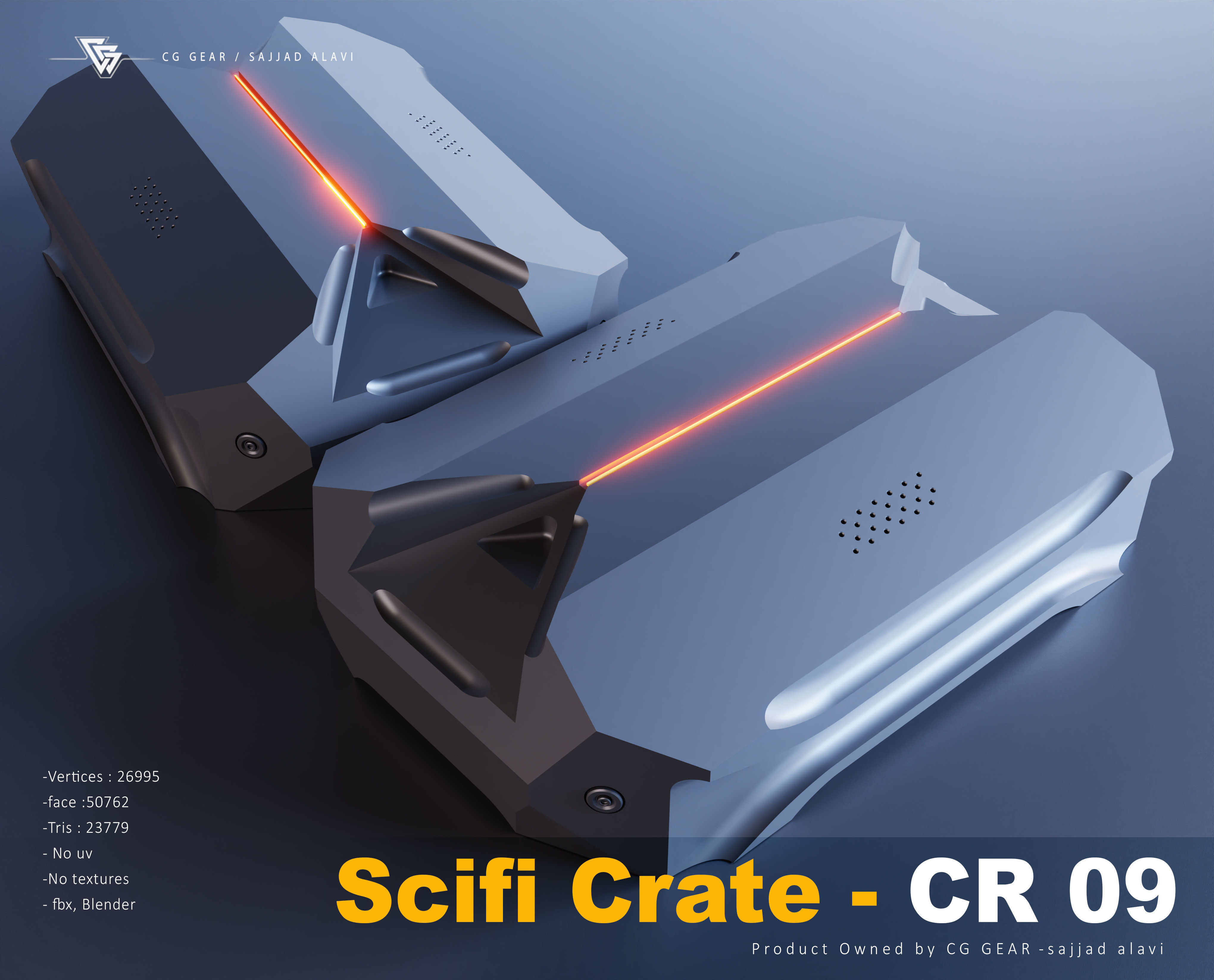 sci fi crate 3D model_9
