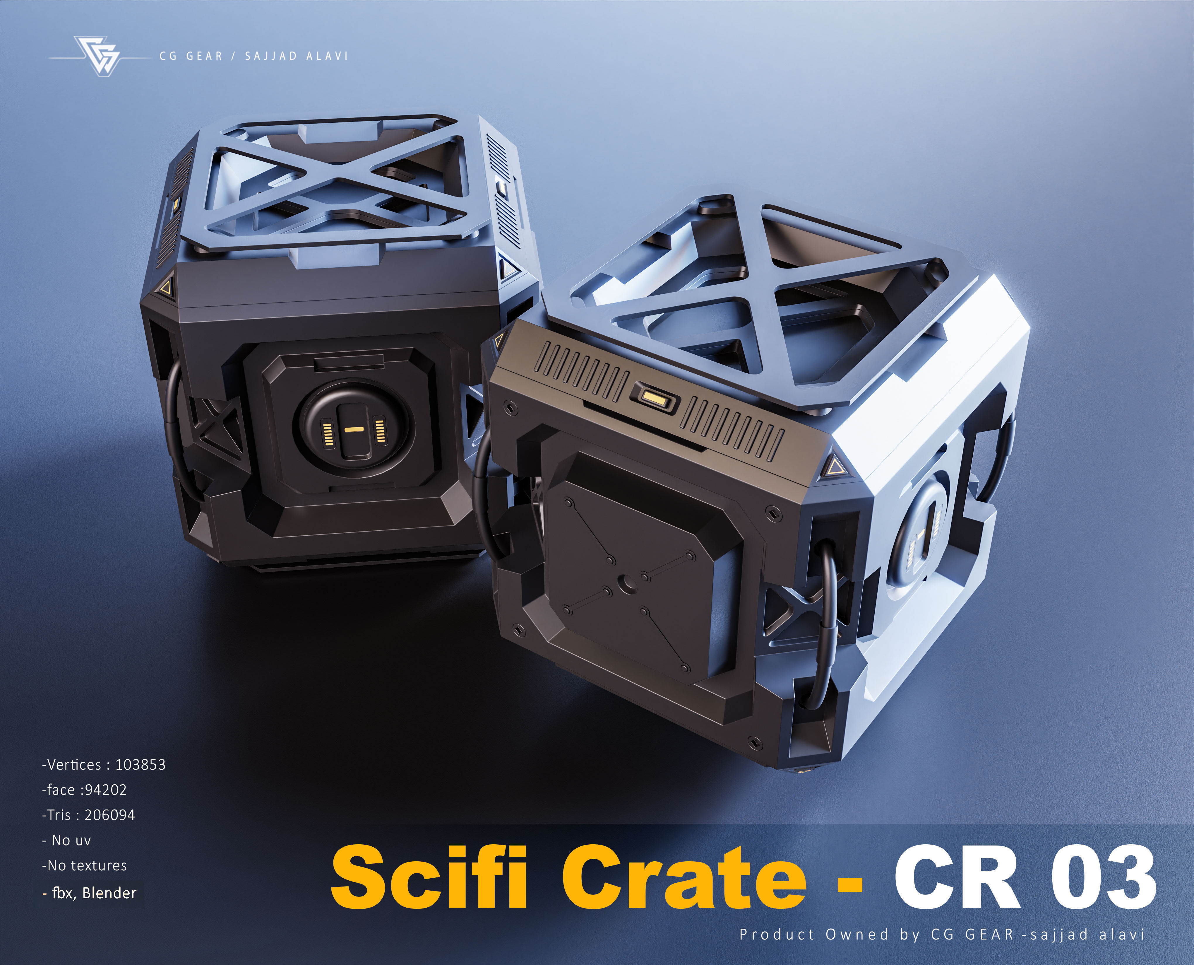 sci fi crate 3D model_3