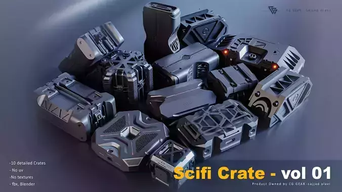 sci fi crate 3D model sci fi crate 3D model