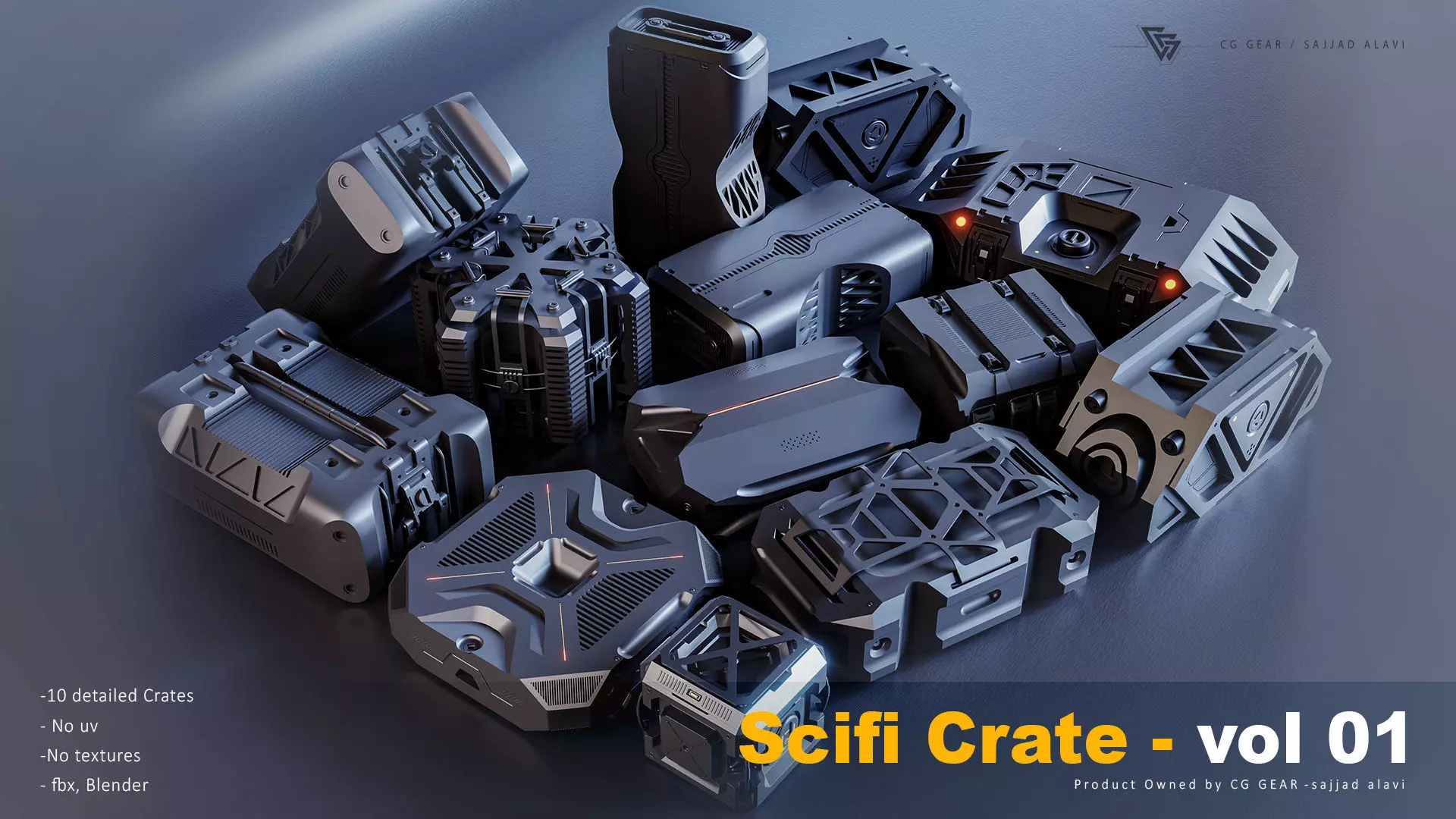 sci fi crate 3D model_0