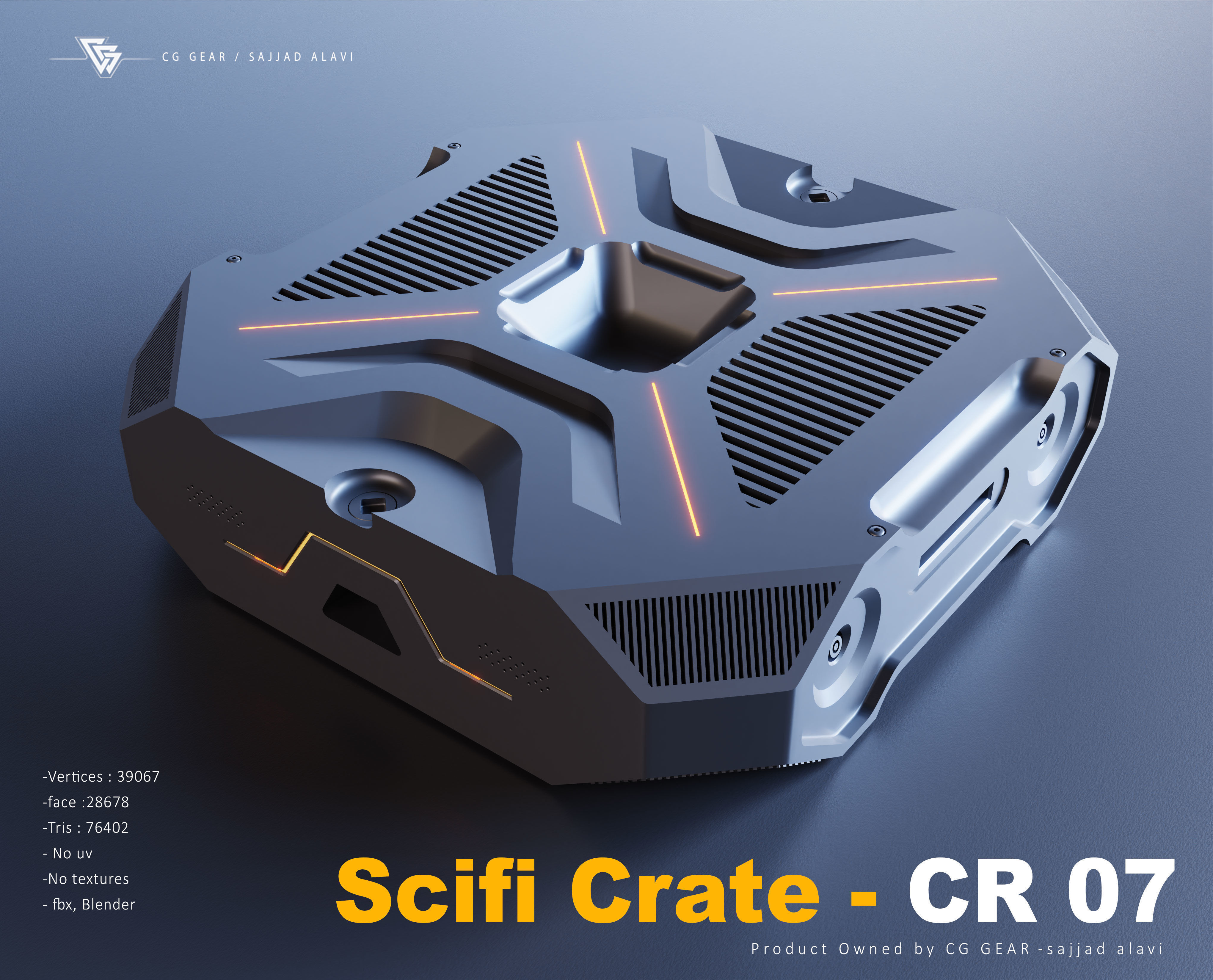 sci fi crate 3D model_7