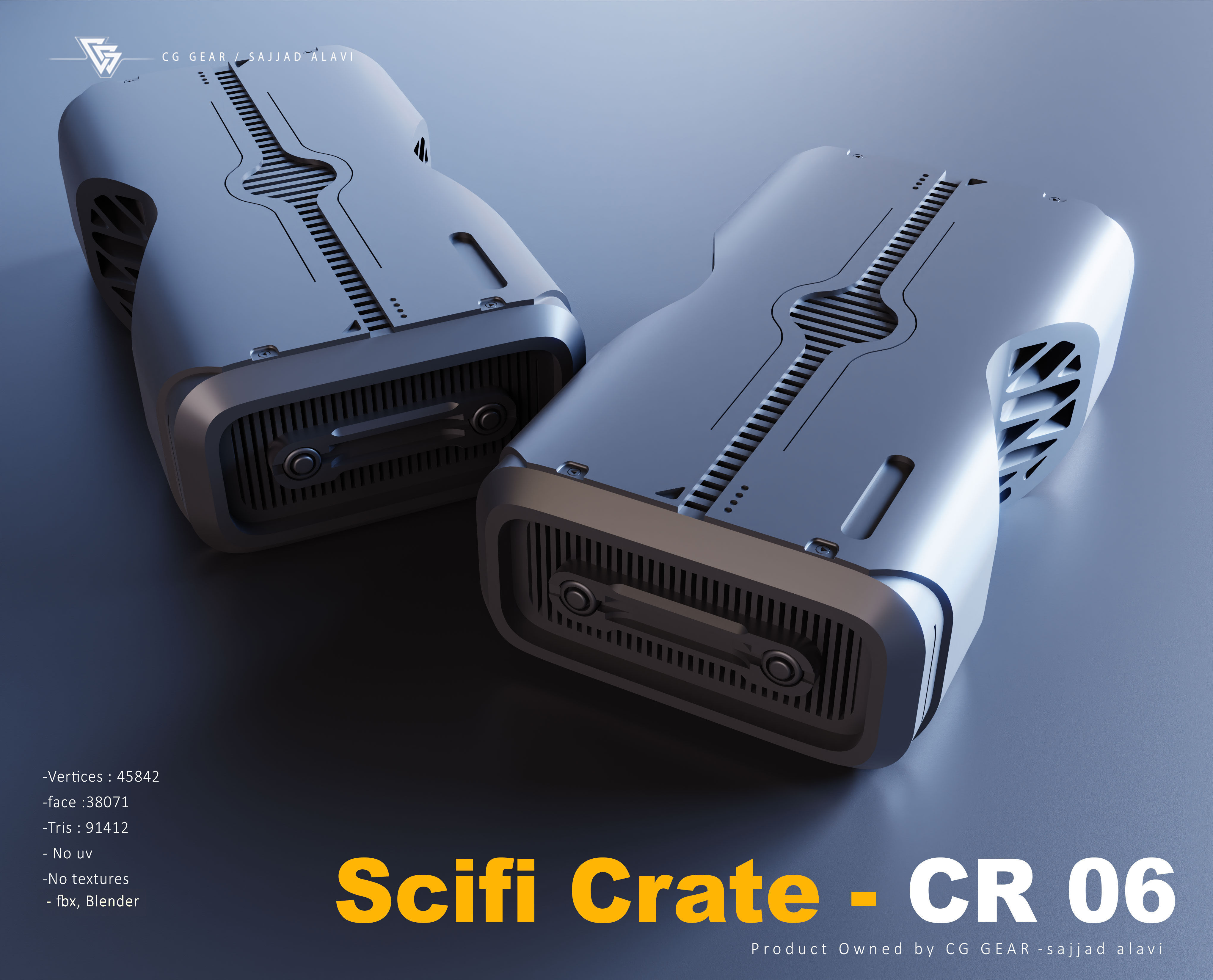 sci fi crate 3D model_6