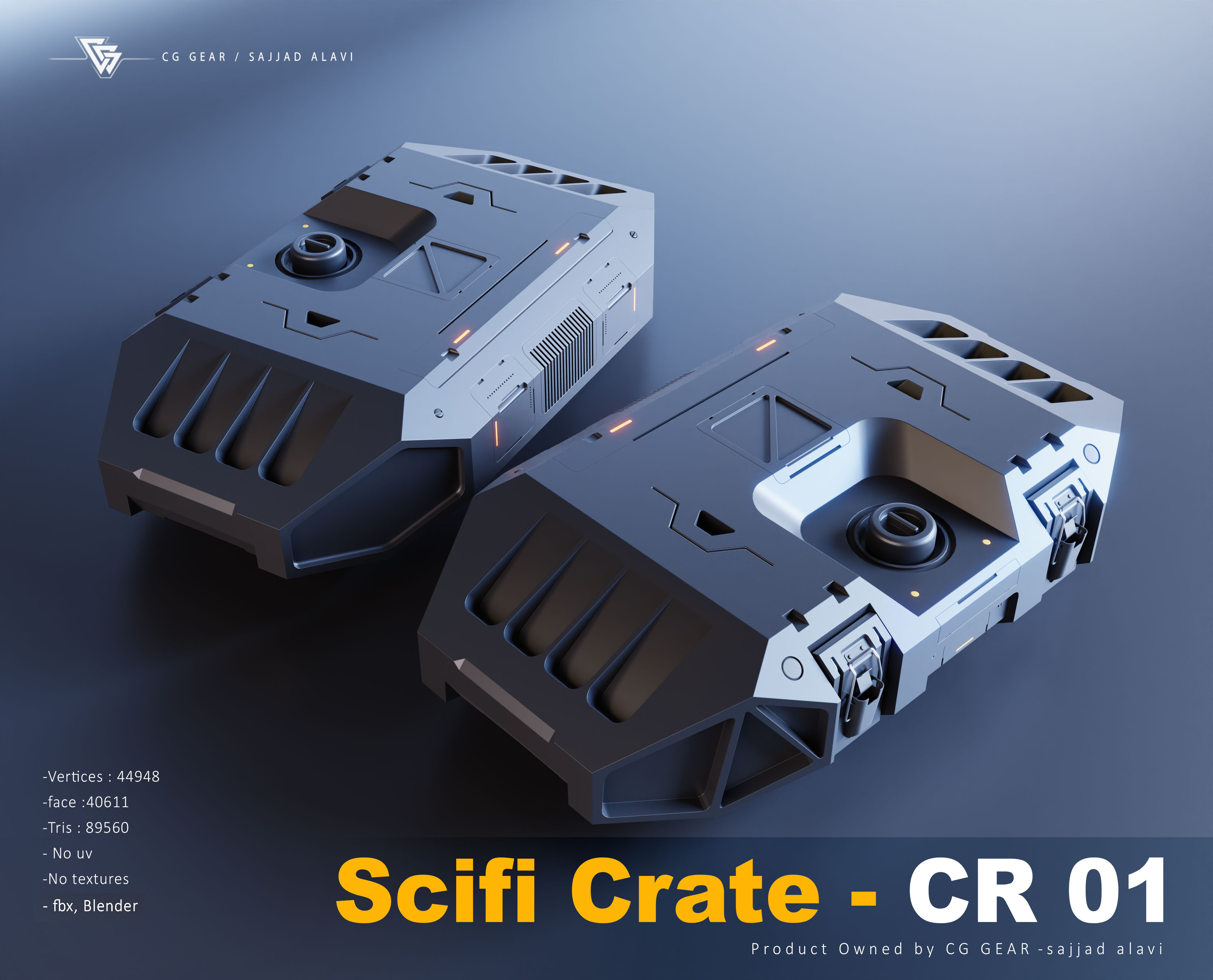 sci fi crate 3D model_1