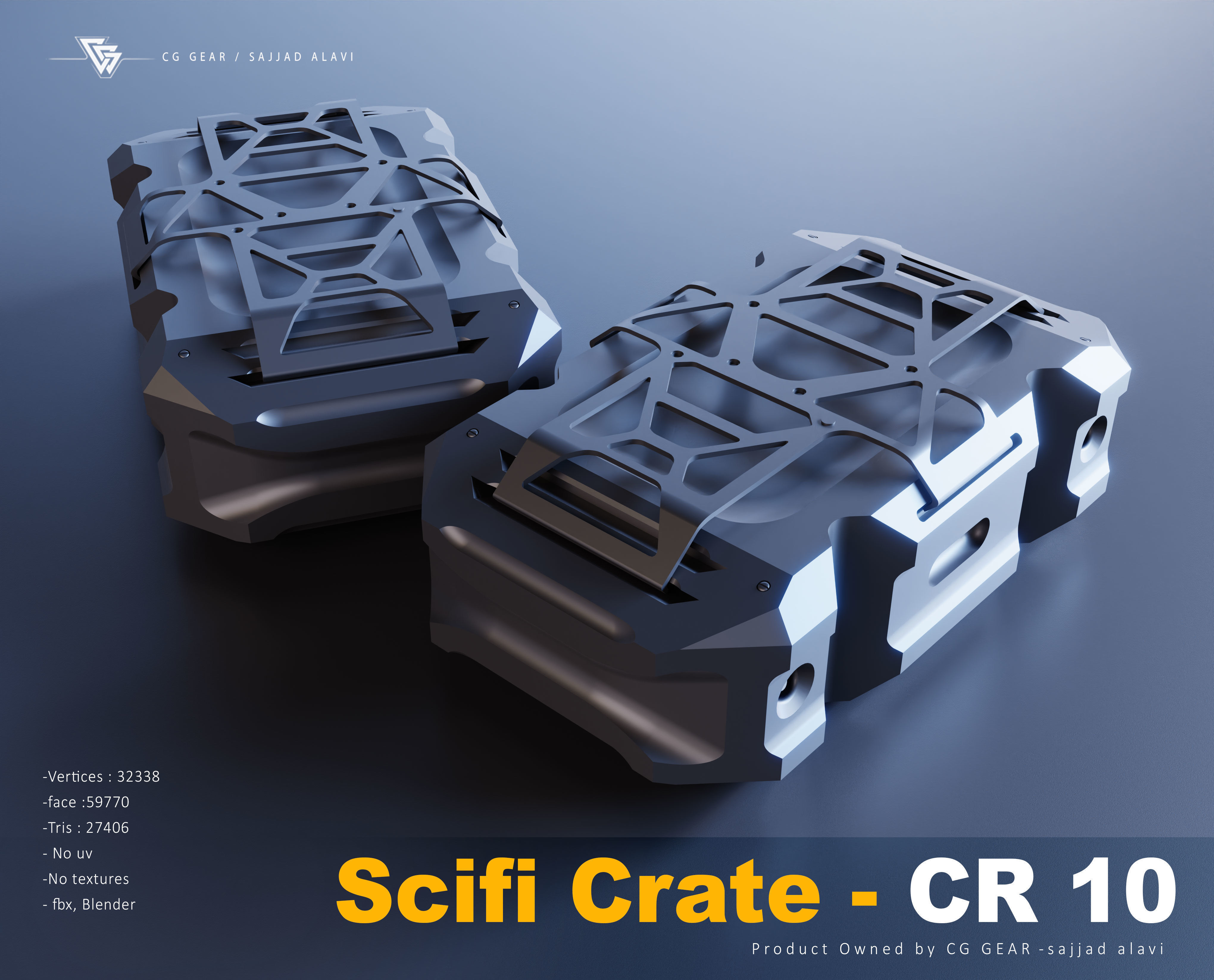 sci fi crate 3D model_10