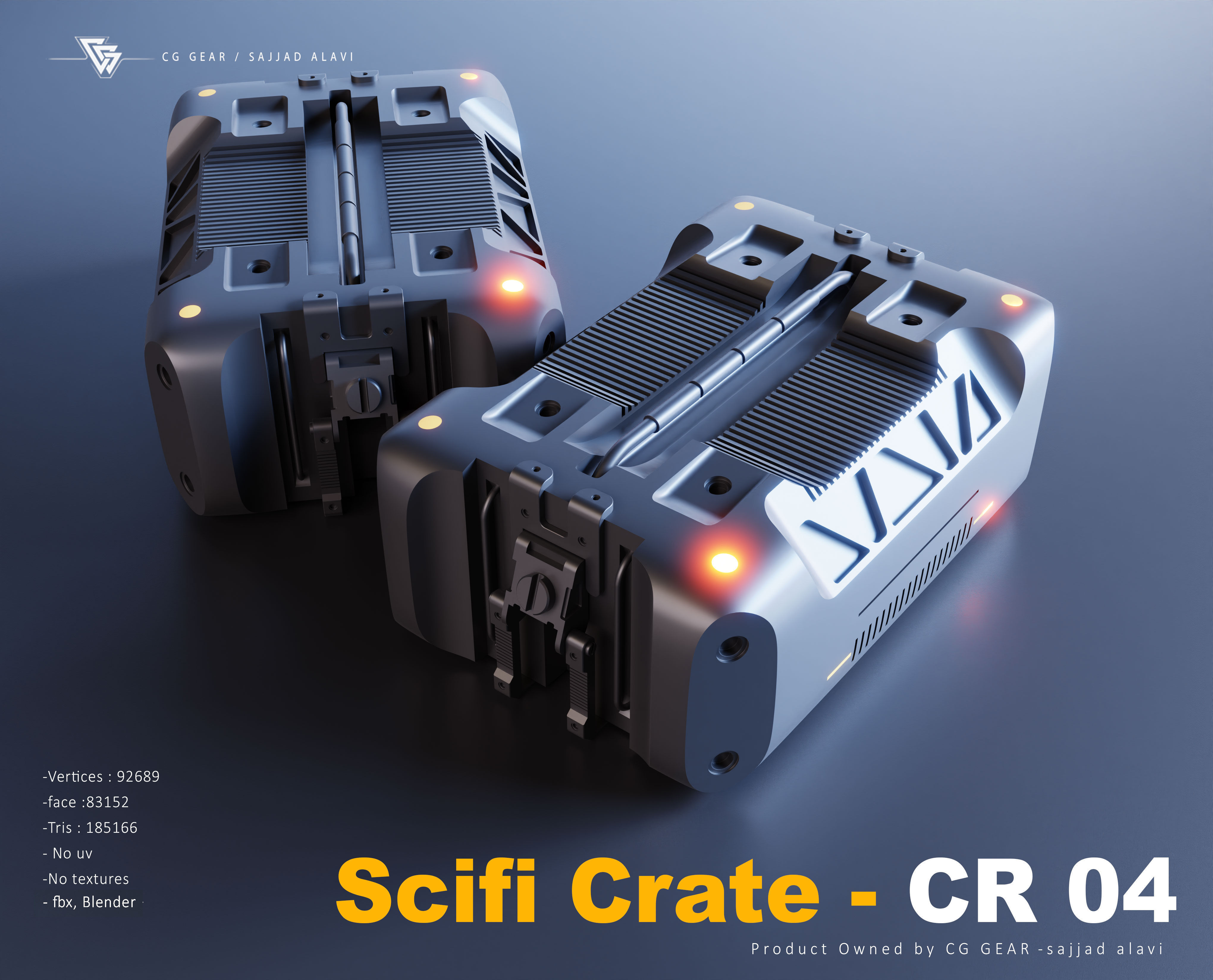 sci fi crate 3D model_4