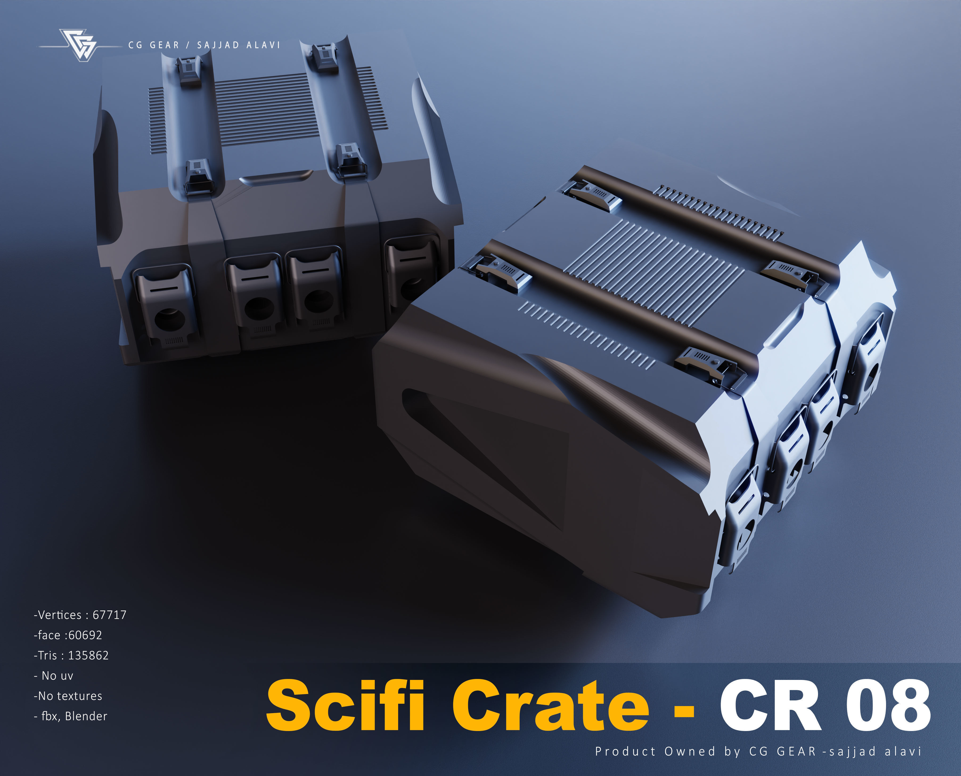 sci fi crate 3D model_8