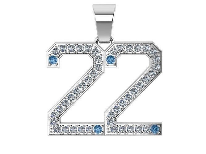 Number 22 Pendant 1325 3D print model