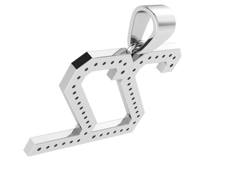 Number 22 Pendant 1325 3D print model_3